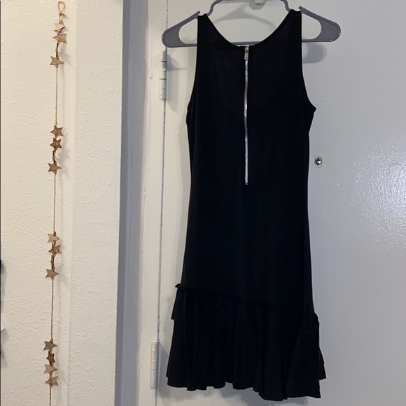 Versatile Black Dress With Ruffle - Picture 5 of 5